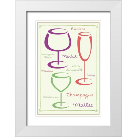 Wine 2 C White Modern Wood Framed Art Print with Double Matting by Gibbons, Lauren