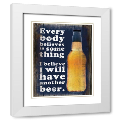 Another Beer White Modern Wood Framed Art Print with Double Matting by Gibbons, Lauren