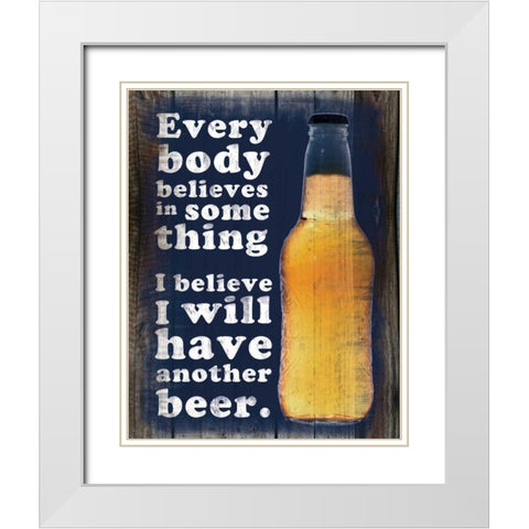 Another Beer White Modern Wood Framed Art Print with Double Matting by Gibbons, Lauren