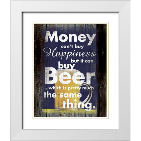 Money Beer White Modern Wood Framed Art Print with Double Matting by Gibbons, Lauren