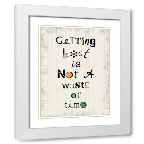 Fun 1 Getting Lost White Modern Wood Framed Art Print with Double Matting by Gibbons, Lauren