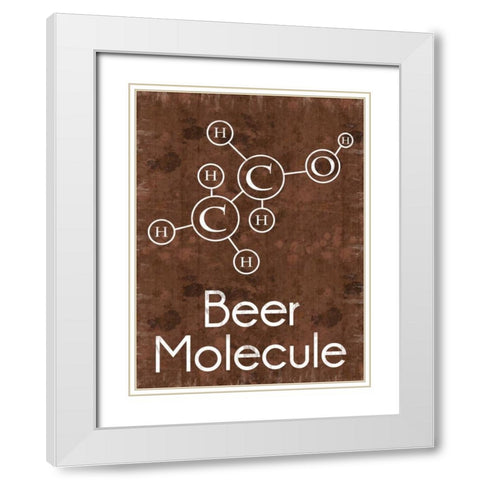Beer Molecule Rect Brown White Modern Wood Framed Art Print with Double Matting by Gibbons, Lauren