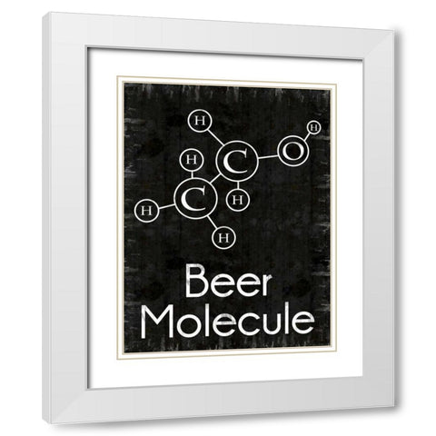 Beer Molecule Rect White Modern Wood Framed Art Print with Double Matting by Gibbons, Lauren