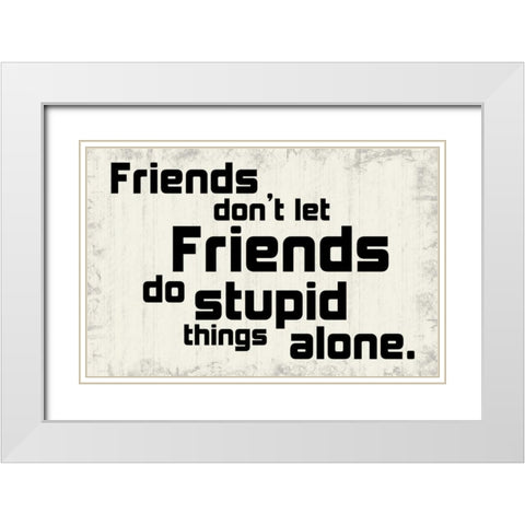 Friend 2 White Modern Wood Framed Art Print with Double Matting by Gibbons, Lauren