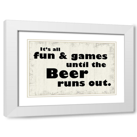 Beer Out White Modern Wood Framed Art Print with Double Matting by Gibbons, Lauren