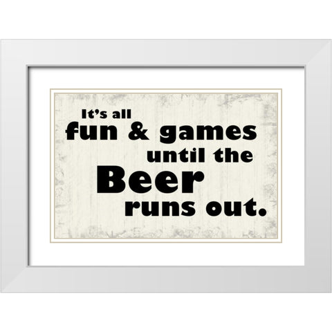 Beer Out White Modern Wood Framed Art Print with Double Matting by Gibbons, Lauren
