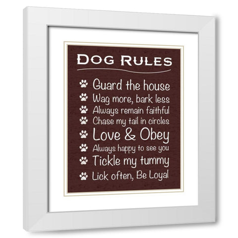 Dog Rules White Modern Wood Framed Art Print with Double Matting by Gibbons, Lauren