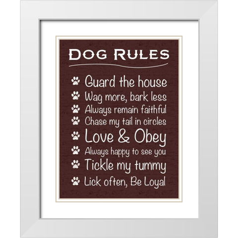 Dog Rules White Modern Wood Framed Art Print with Double Matting by Gibbons, Lauren