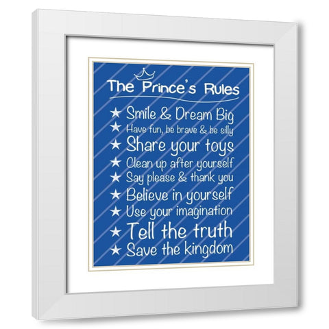 Prince Rules White Modern Wood Framed Art Print with Double Matting by Gibbons, Lauren