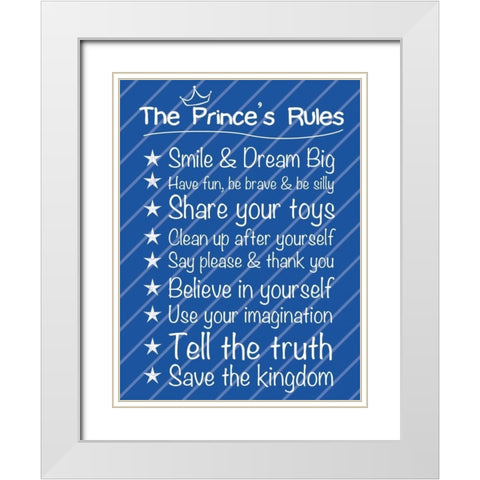 Prince Rules White Modern Wood Framed Art Print with Double Matting by Gibbons, Lauren