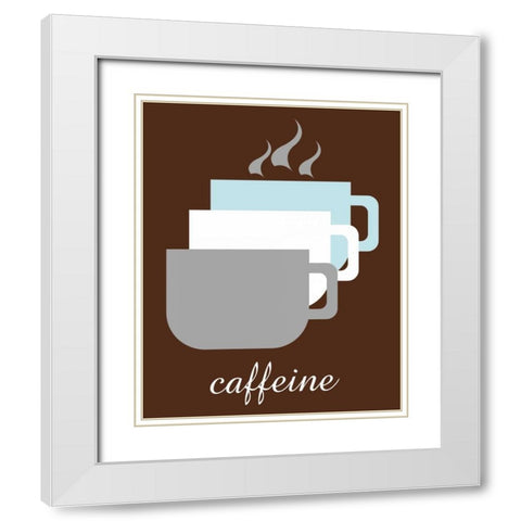 Cups White Modern Wood Framed Art Print with Double Matting by Gibbons, Lauren