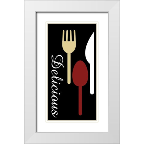 Silverware White Modern Wood Framed Art Print with Double Matting by Gibbons, Lauren