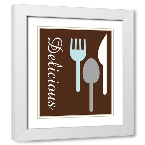 Silverware White Modern Wood Framed Art Print with Double Matting by Gibbons, Lauren