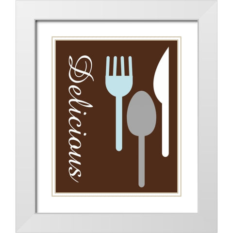 Silverware White Modern Wood Framed Art Print with Double Matting by Gibbons, Lauren