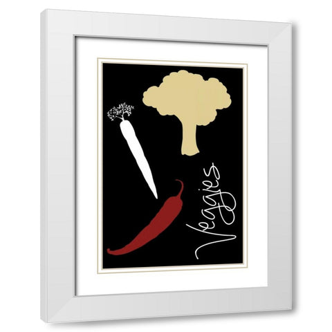 Veggies White Modern Wood Framed Art Print with Double Matting by Gibbons, Lauren