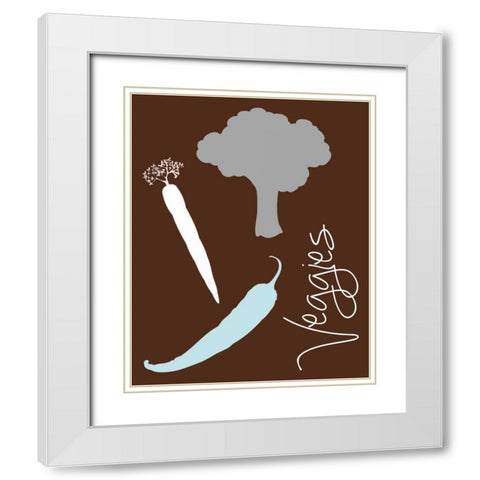 Veggies White Modern Wood Framed Art Print with Double Matting by Gibbons, Lauren