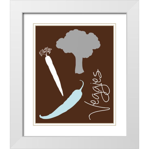 Veggies White Modern Wood Framed Art Print with Double Matting by Gibbons, Lauren