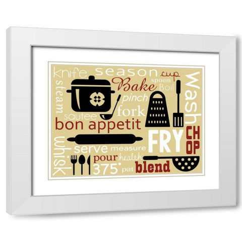 Kitchen Magic White Modern Wood Framed Art Print with Double Matting by Gibbons, Lauren