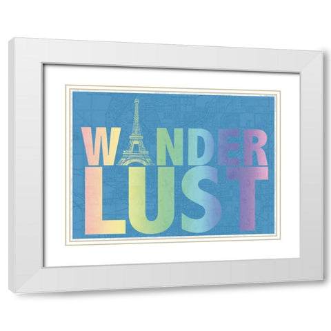 WanderLust Paris White Modern Wood Framed Art Print with Double Matting by Gibbons, Lauren