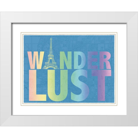 WanderLust Paris White Modern Wood Framed Art Print with Double Matting by Gibbons, Lauren
