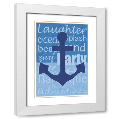 Beach Anchor White Modern Wood Framed Art Print with Double Matting by Gibbons, Lauren