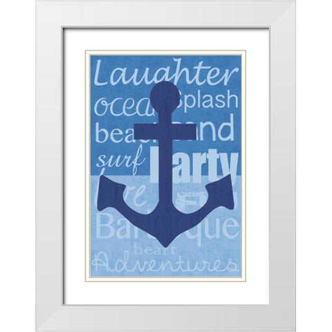 Beach Anchor White Modern Wood Framed Art Print with Double Matting by Gibbons, Lauren