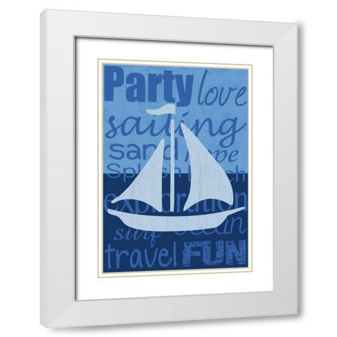 Beach Sail White Modern Wood Framed Art Print with Double Matting by Gibbons, Lauren