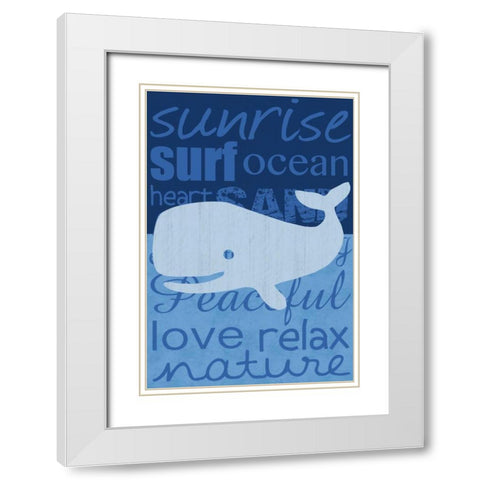 Beach Whale White Modern Wood Framed Art Print with Double Matting by Gibbons, Lauren