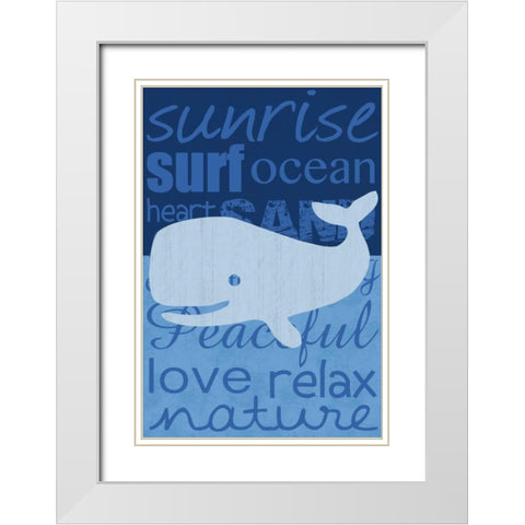 Beach Whale White Modern Wood Framed Art Print with Double Matting by Gibbons, Lauren