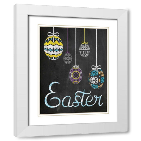 Easter Chalk Eggs White Modern Wood Framed Art Print with Double Matting by Gibbons, Lauren