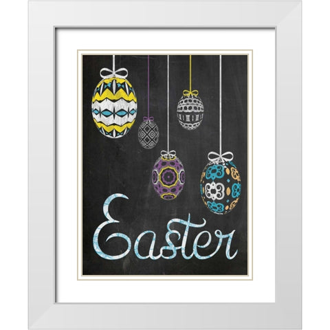 Easter Chalk Eggs White Modern Wood Framed Art Print with Double Matting by Gibbons, Lauren