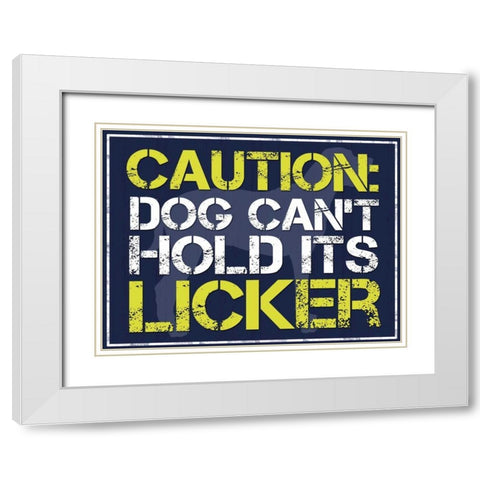 Dog Licker White Modern Wood Framed Art Print with Double Matting by Gibbons, Lauren