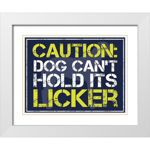 Dog Licker White Modern Wood Framed Art Print with Double Matting by Gibbons, Lauren