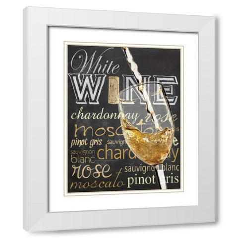 Wine Glass White White Modern Wood Framed Art Print with Double Matting by Gibbons, Lauren