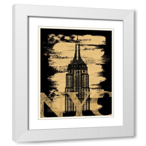 NYC Paint Black White Modern Wood Framed Art Print with Double Matting by Gibbons, Lauren