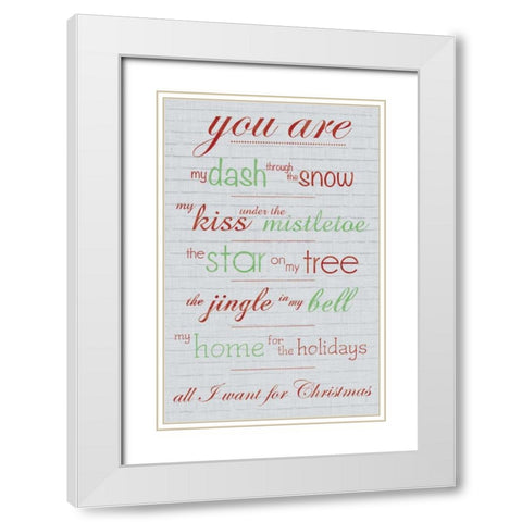 All I Want White Modern Wood Framed Art Print with Double Matting by Gibbons, Lauren