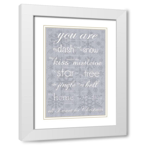 For Christmas White Modern Wood Framed Art Print with Double Matting by Gibbons, Lauren