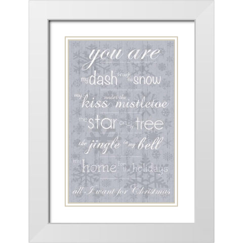 For Christmas White Modern Wood Framed Art Print with Double Matting by Gibbons, Lauren