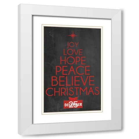 Christmas Type White Modern Wood Framed Art Print with Double Matting by Gibbons, Lauren