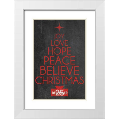Christmas Type White Modern Wood Framed Art Print with Double Matting by Gibbons, Lauren