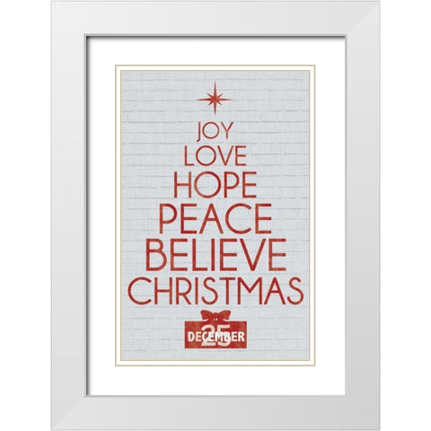 Tree Christmas White Modern Wood Framed Art Print with Double Matting by Gibbons, Lauren