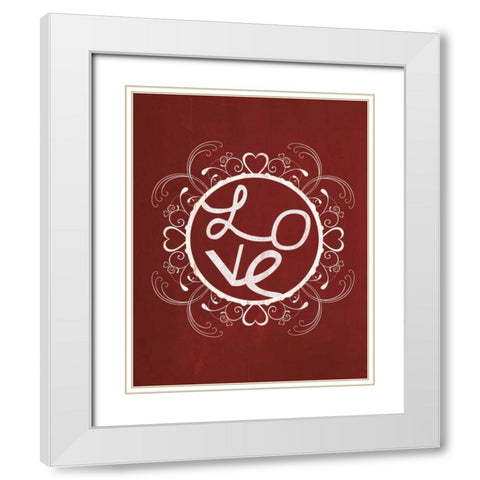 Red Chalk Love White Modern Wood Framed Art Print with Double Matting by Gibbons, Lauren