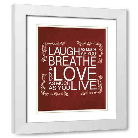 Red Chalk Laugh White Modern Wood Framed Art Print with Double Matting by Gibbons, Lauren