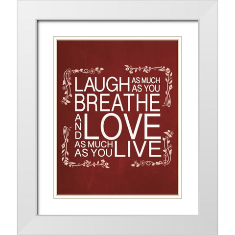 Red Chalk Laugh White Modern Wood Framed Art Print with Double Matting by Gibbons, Lauren