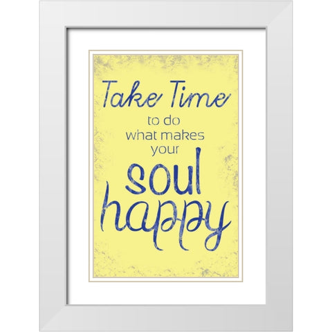 Soul Happy White Modern Wood Framed Art Print with Double Matting by Gibbons, Lauren