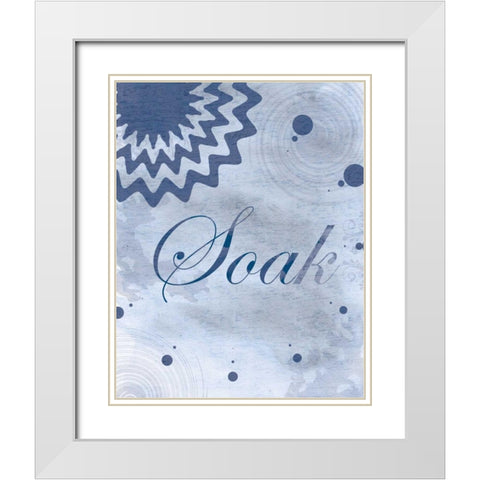 Soak Blue Spa 2 White Modern Wood Framed Art Print with Double Matting by Gibbons, Lauren