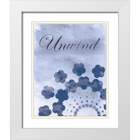 Unwind Blue Spa 2 White Modern Wood Framed Art Print with Double Matting by Gibbons, Lauren