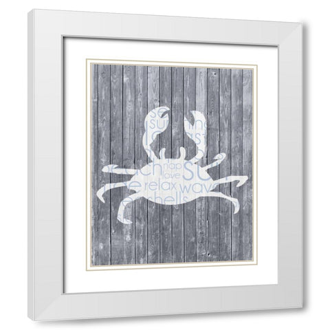 Crab Wood Panel White Modern Wood Framed Art Print with Double Matting by Gibbons, Lauren