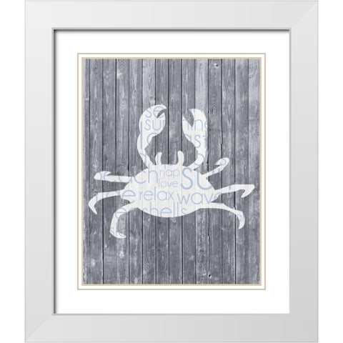 Crab Wood Panel White Modern Wood Framed Art Print with Double Matting by Gibbons, Lauren