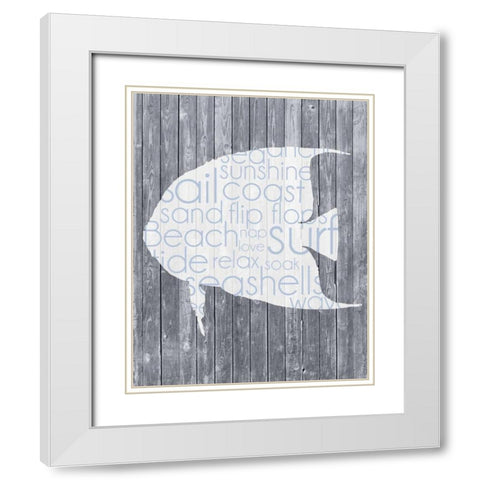 Fish Wood Panel White Modern Wood Framed Art Print with Double Matting by Gibbons, Lauren